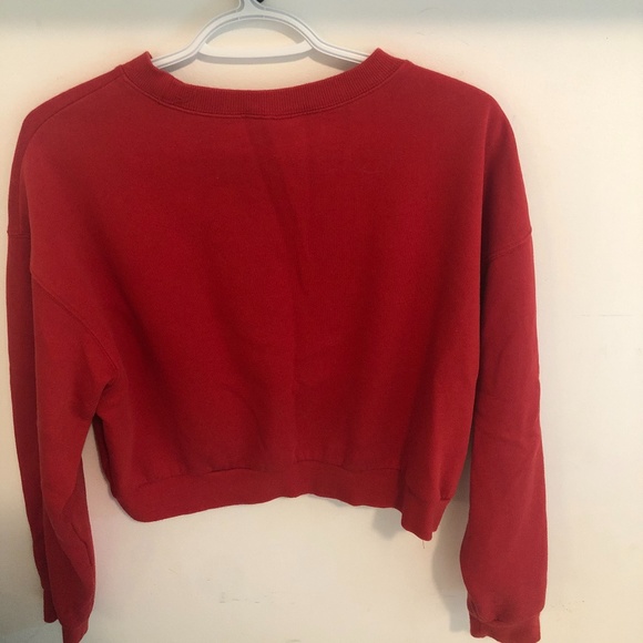 Red Cropped Crew Neck - Picture 2 of 3